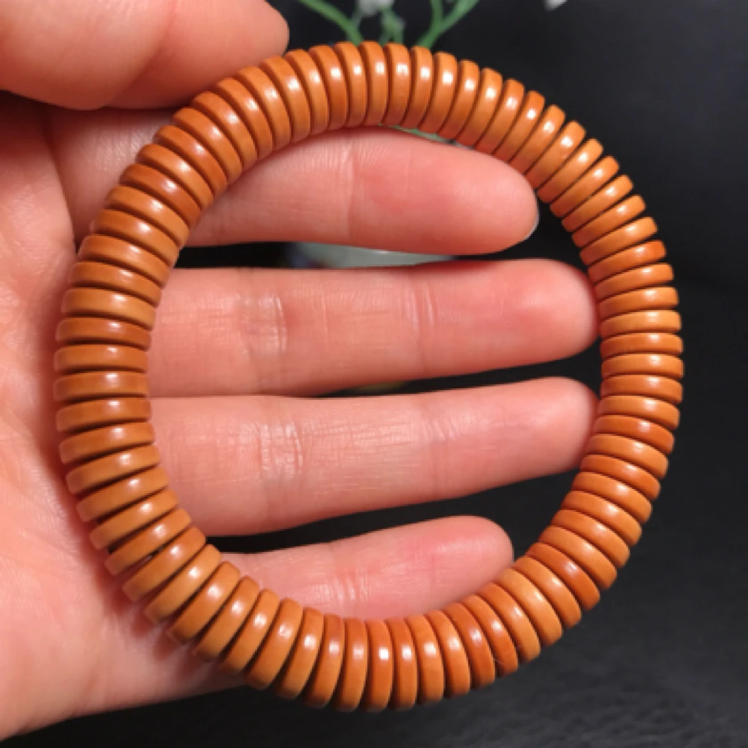 橄榄核精品隔片10*2.5mm大隔片厚片单圈手串手围18cm74颗老料油核
