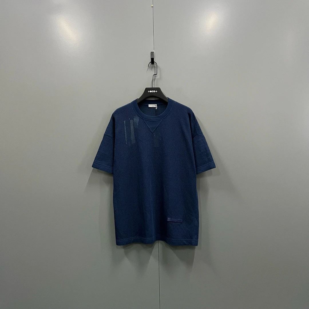 未使用 DIOR/迪奥 楠 藏青色镂空半透明 短袖 012975