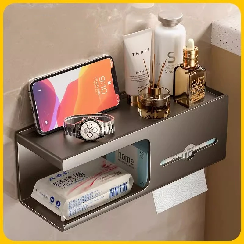 卫生间纸巾盒壁挂免打孔洗手间厕所厕纸盒卷纸抽纸置物架置物收纳