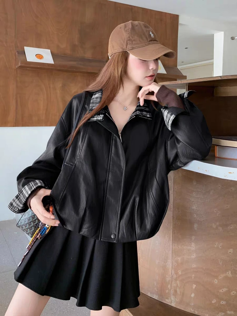 2508美式时髦甜酷风炸街外套女（衣长57）