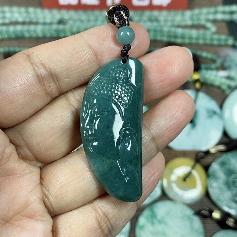 【闪购商品】翡翠颈饰未镶嵌玉吊坠翡翠玉佛头牌