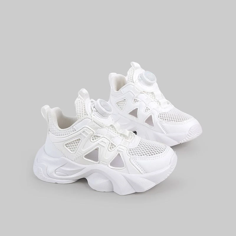 儿童小白鞋夏季新款单网软底镂空透气女童凉鞋中大童男童运动鞋潮