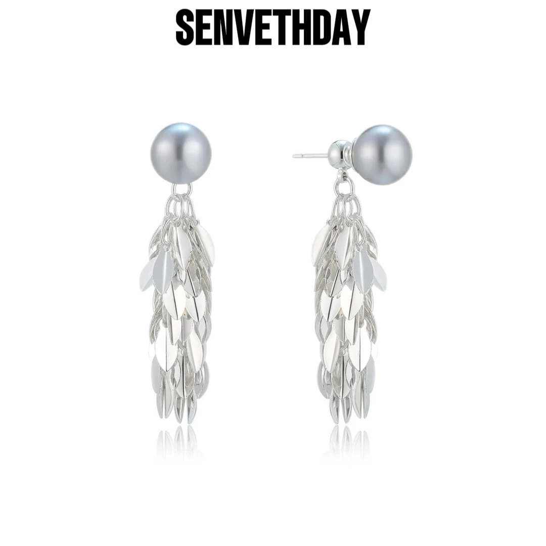 Senveth Day 铜合金仿珍珠耳饰 灵巧耳钉轻奢时尚百搭复古两带