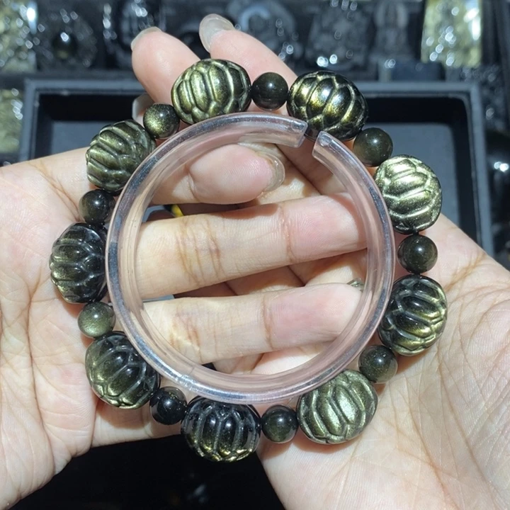 黑曜岩未镶嵌手串谦*