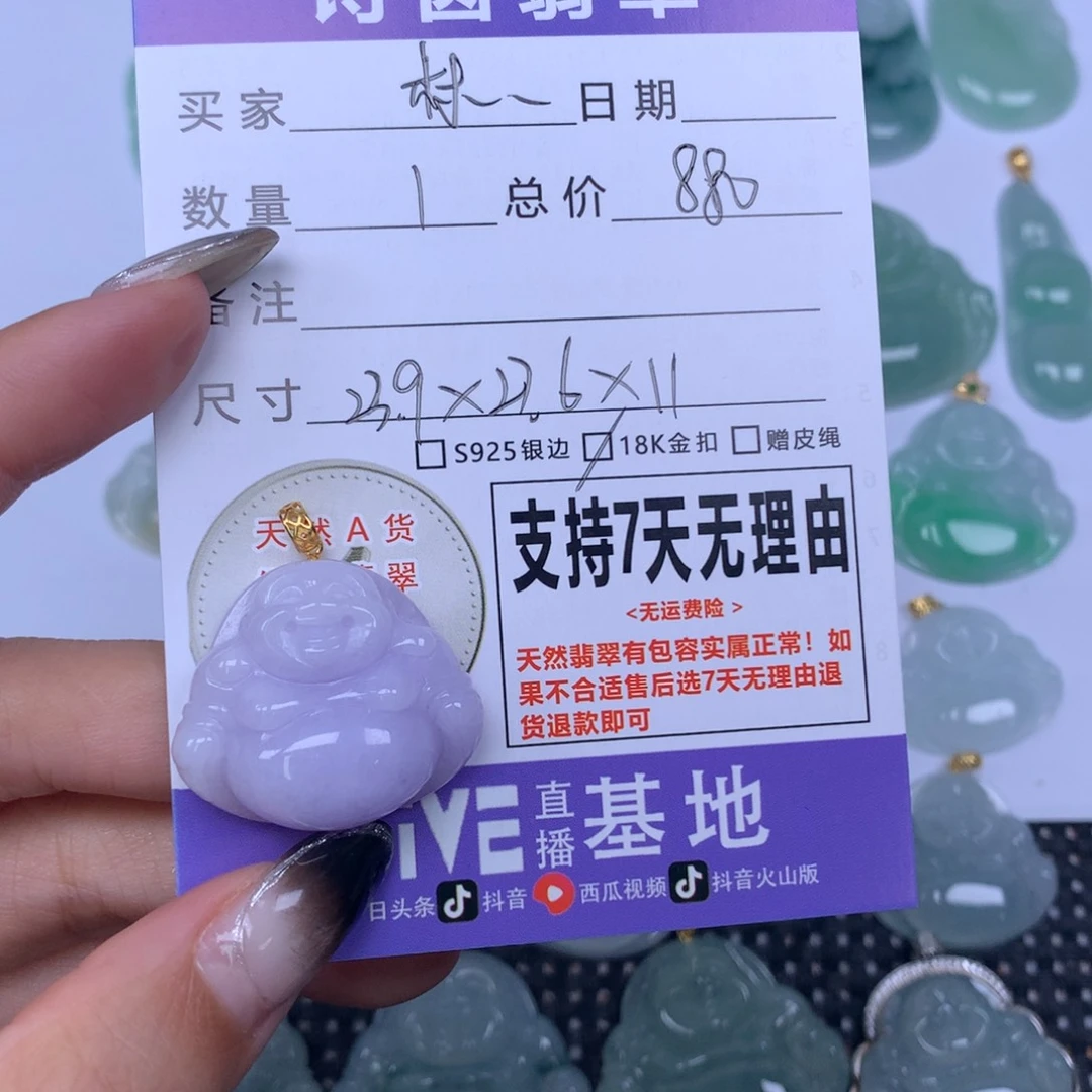 村***芳翡翠未镶嵌颈饰天然