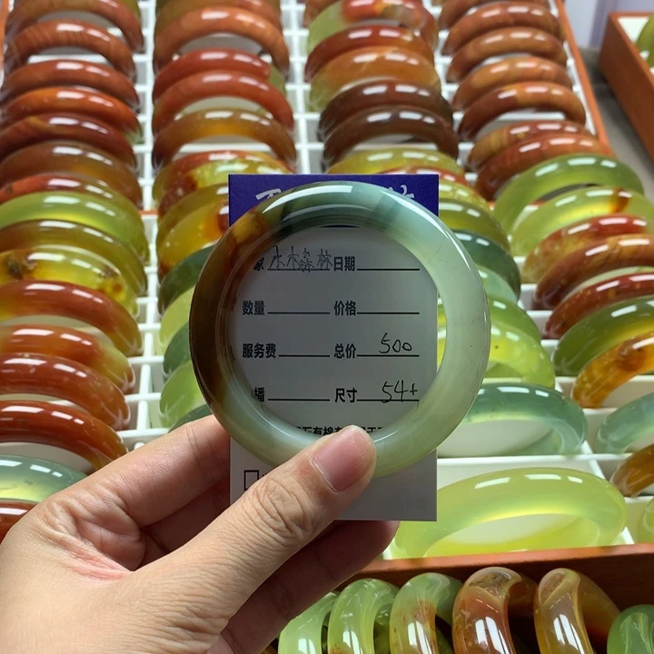 木***林蛇纹石玉未镶嵌手镯