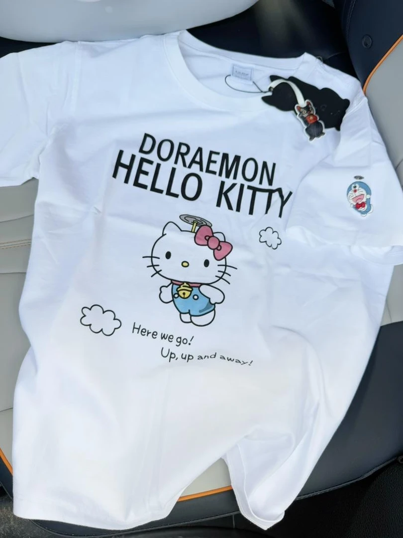 喜家外贸-A.D.Khal纸袋简约卡通猫咪半袖0388