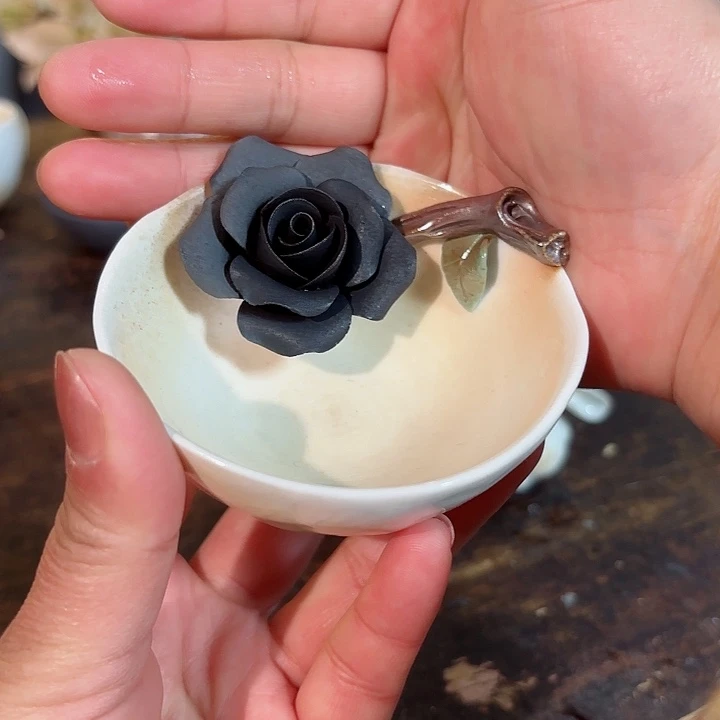 白泥黑玫瑰主任杯子