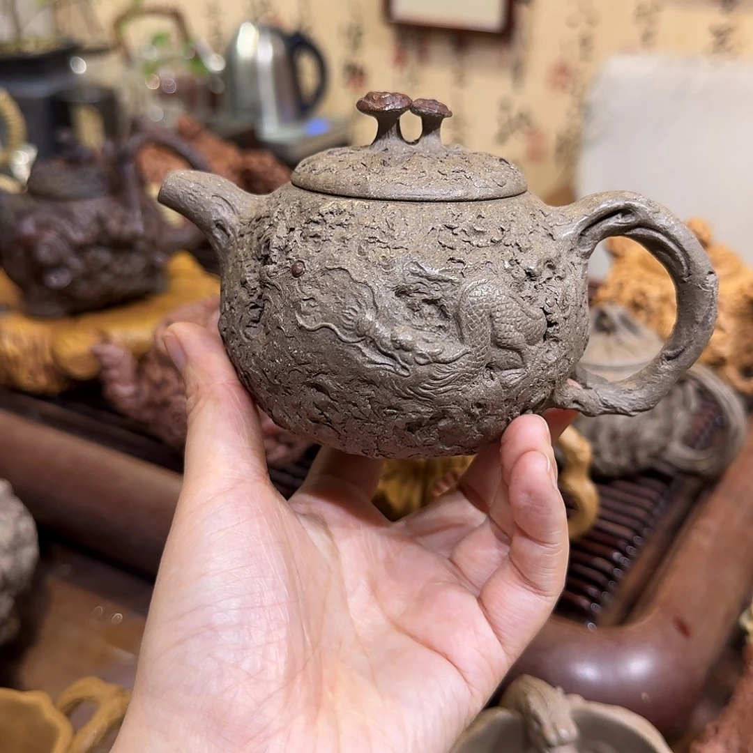 茶壶紫砂老料供春隐龙