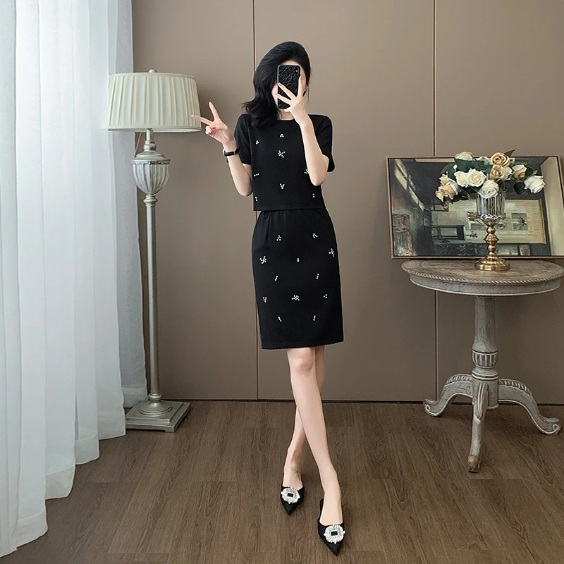 2025新款夏季气质高贵半裙套装轻奢高级感黑色显瘦春季出行爆款