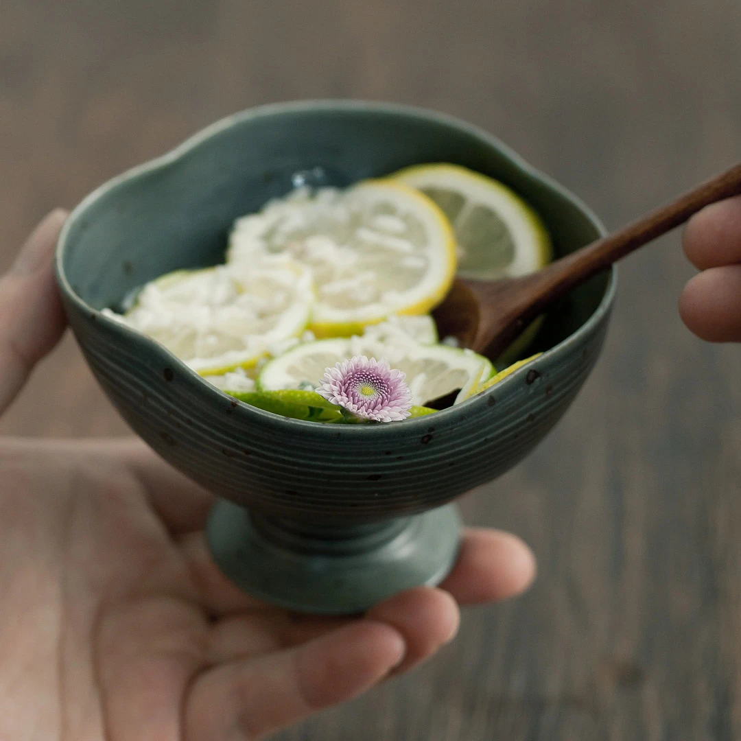 《雾里hand work》花口高足小碗