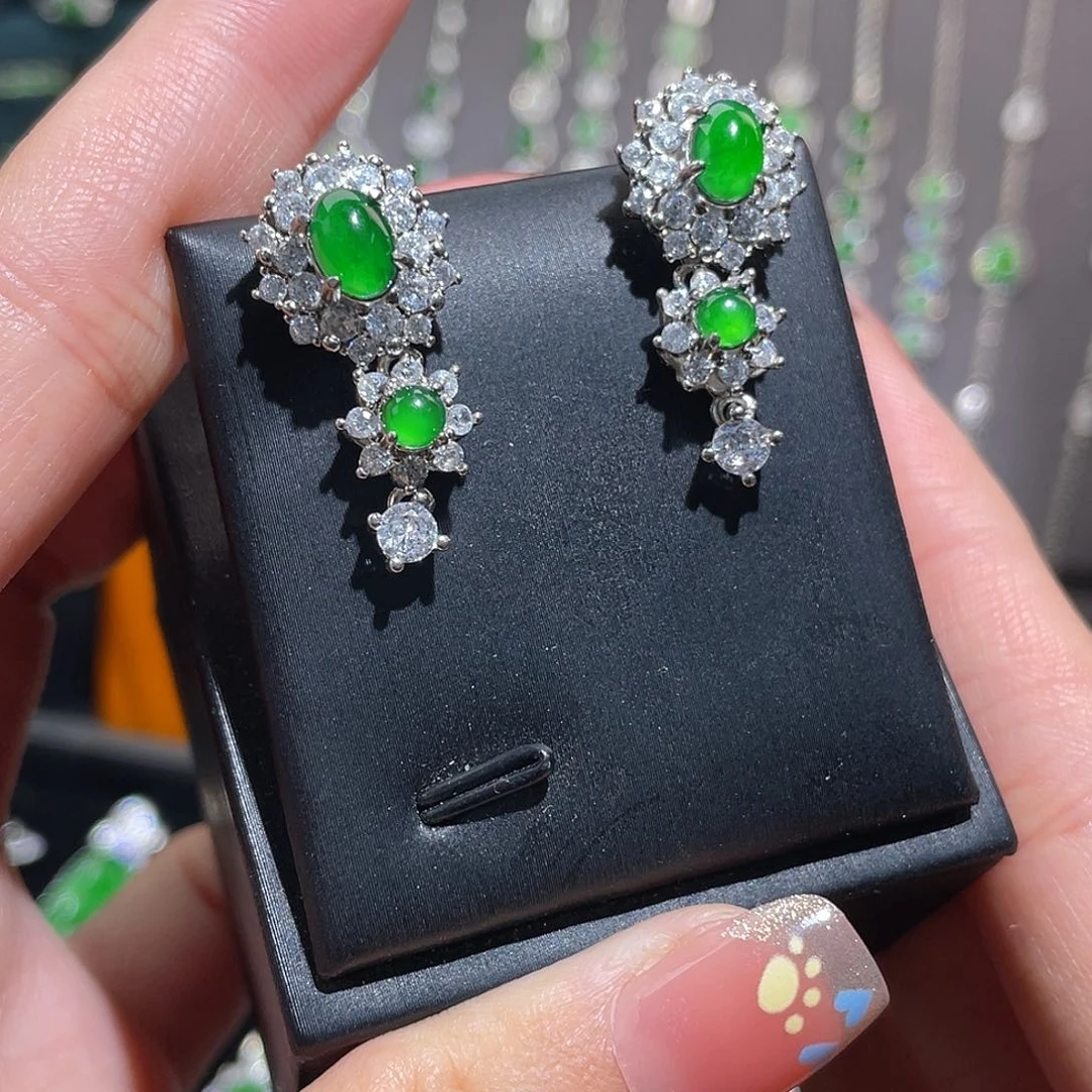 未镶嵌翡翠耳坠耳钉