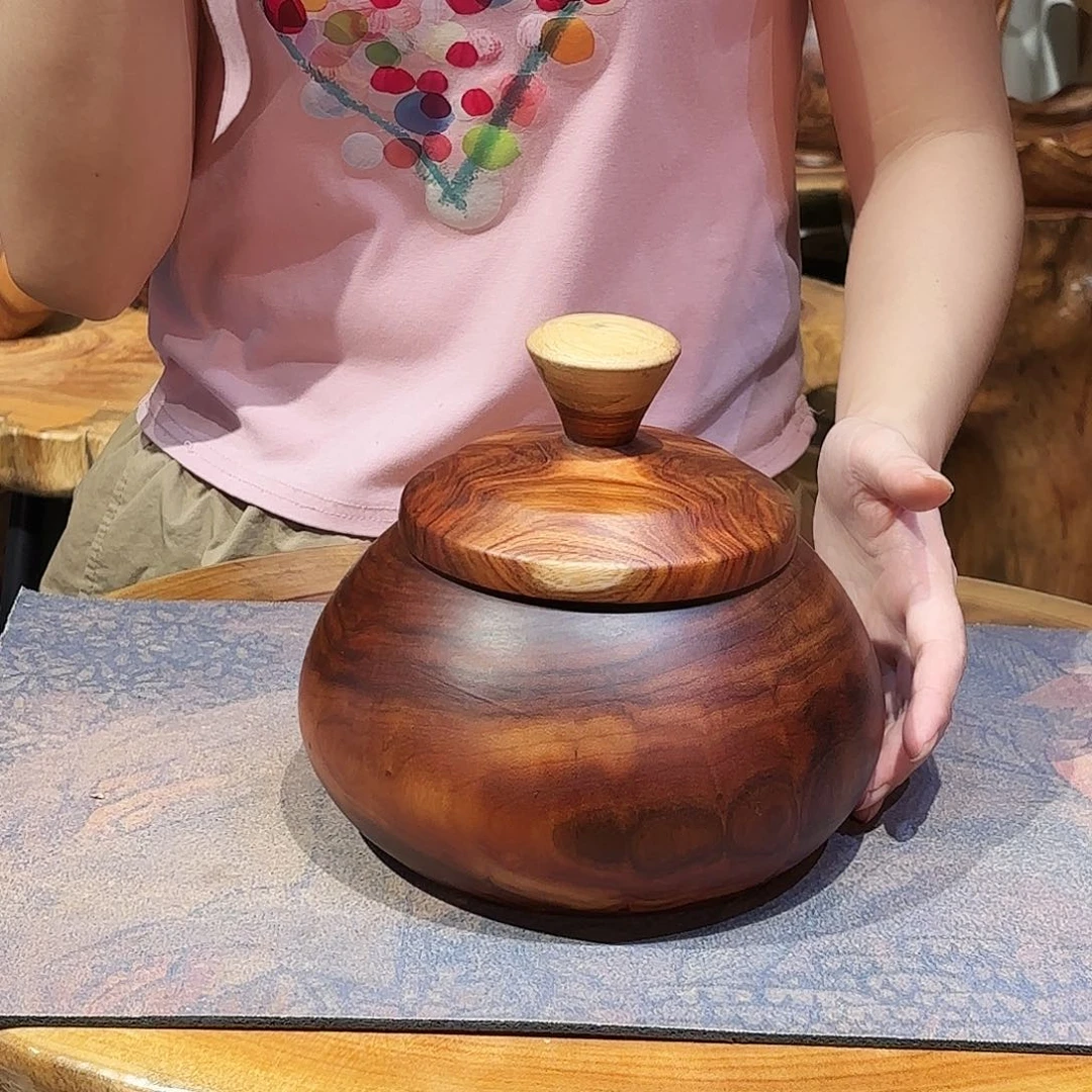 香樟木干泡摆件工艺品茶叶罐