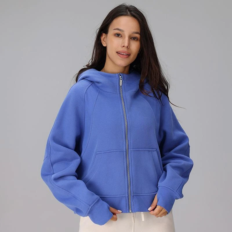 LULUISSUE【保暖卫衣系列】限量宽松全拉链连帽衫加绒长袖外套女