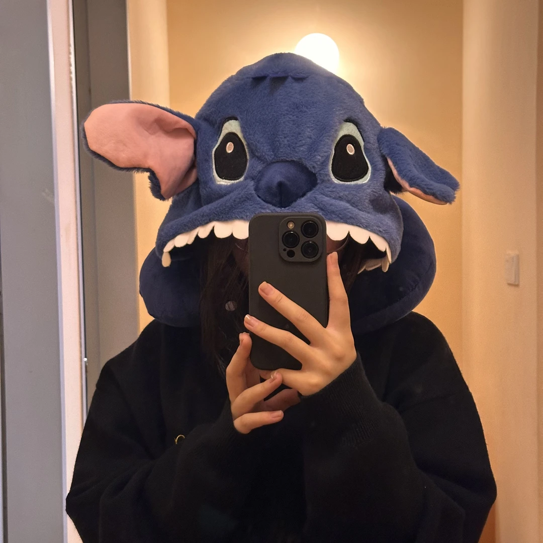 可爱史迪仔u型枕连帽旅行便携汽车睡觉神器飞机护颈椎脖子u形枕头