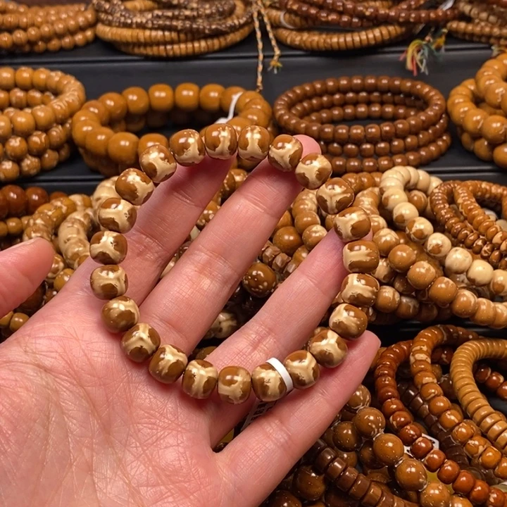 紫金鼠手串实心奔驰花鬼脸花皮老型尺寸10