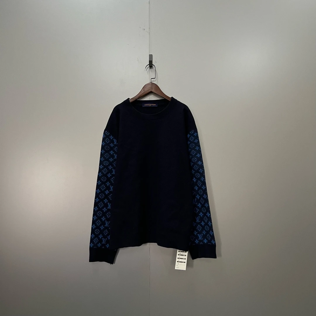 95新 LouisVuitton/路易威登 （ll）拼接老花针织衫 L码/ki301378