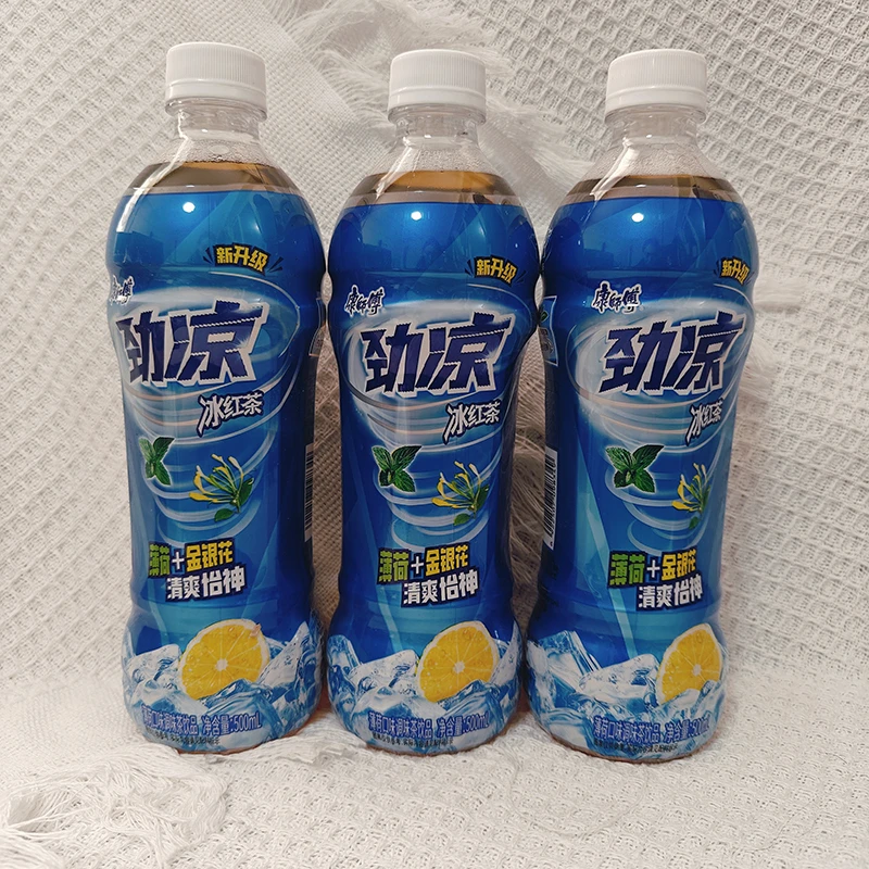 康师傅劲凉冰红茶500ml薄荷调味茶风味饮料薄荷金银花清凉解渴