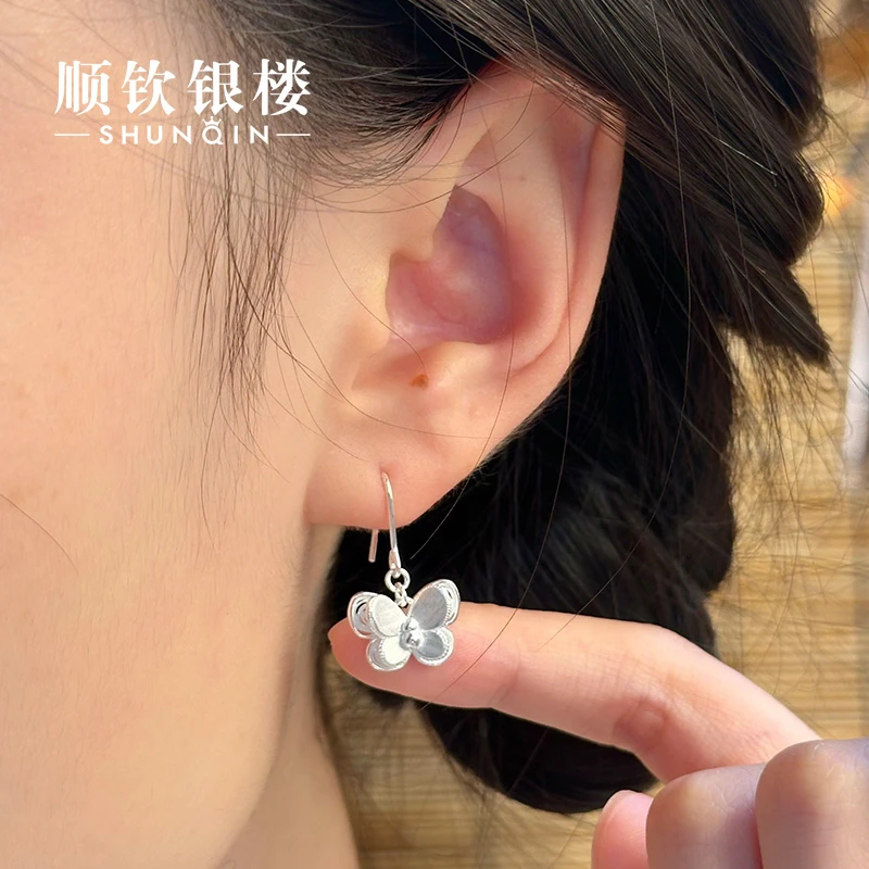 顺钦银楼 足银银制品 【镜花蝶银色系列】999.9设计感镜花蝶系列