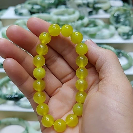 蛇纹石玉未镶嵌手链卡10微瑕介意勿拍拍一发一