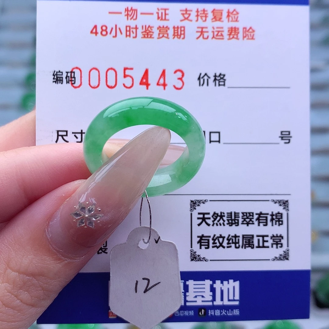 翡翠未镶嵌戒指天然