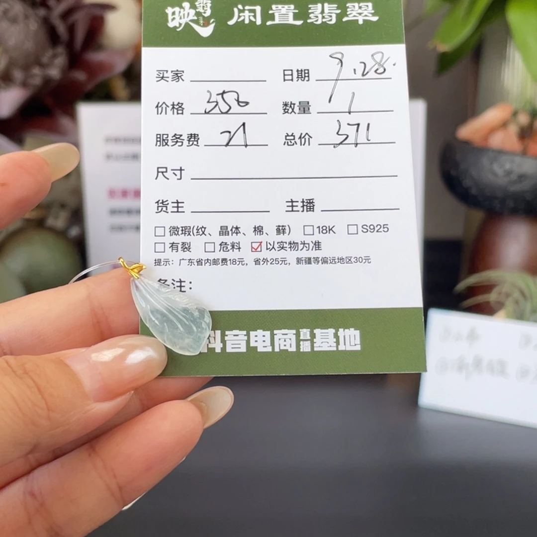 Z***W翡翠18K金镶嵌颈饰翡翠