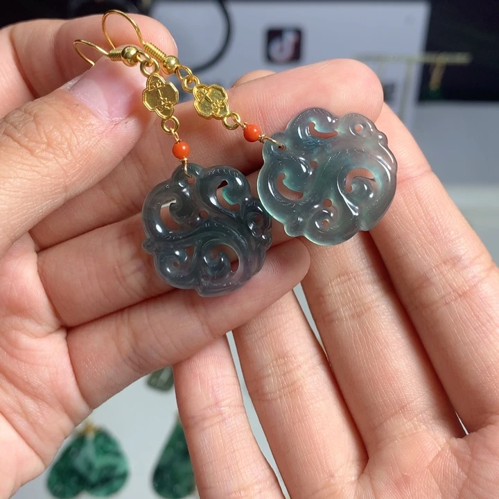 翡翠未镶嵌耳饰耳饰