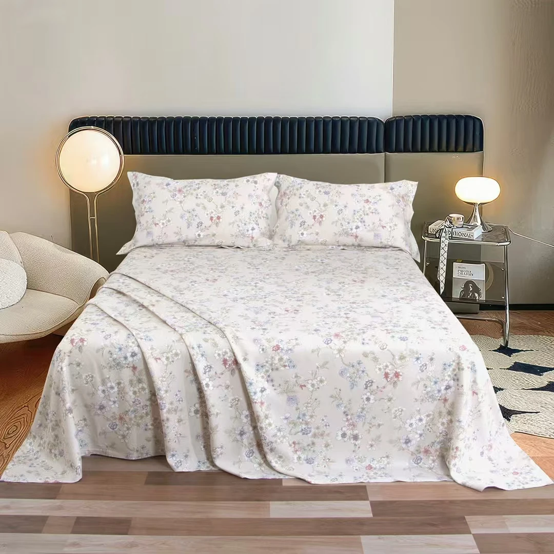 平纹重磅竹纤维软凉席三件套（碎花清欢）透气凉而不冰清爽不闷汗