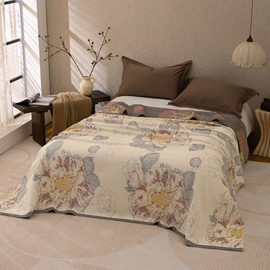 【璀璨—床盖】吸湿排汗多功能棉麻盖毯