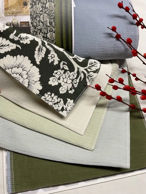 新品雪尼尔提花窗帘高端大气云纹织锦全遮光卧室客厅细腻绒面质感