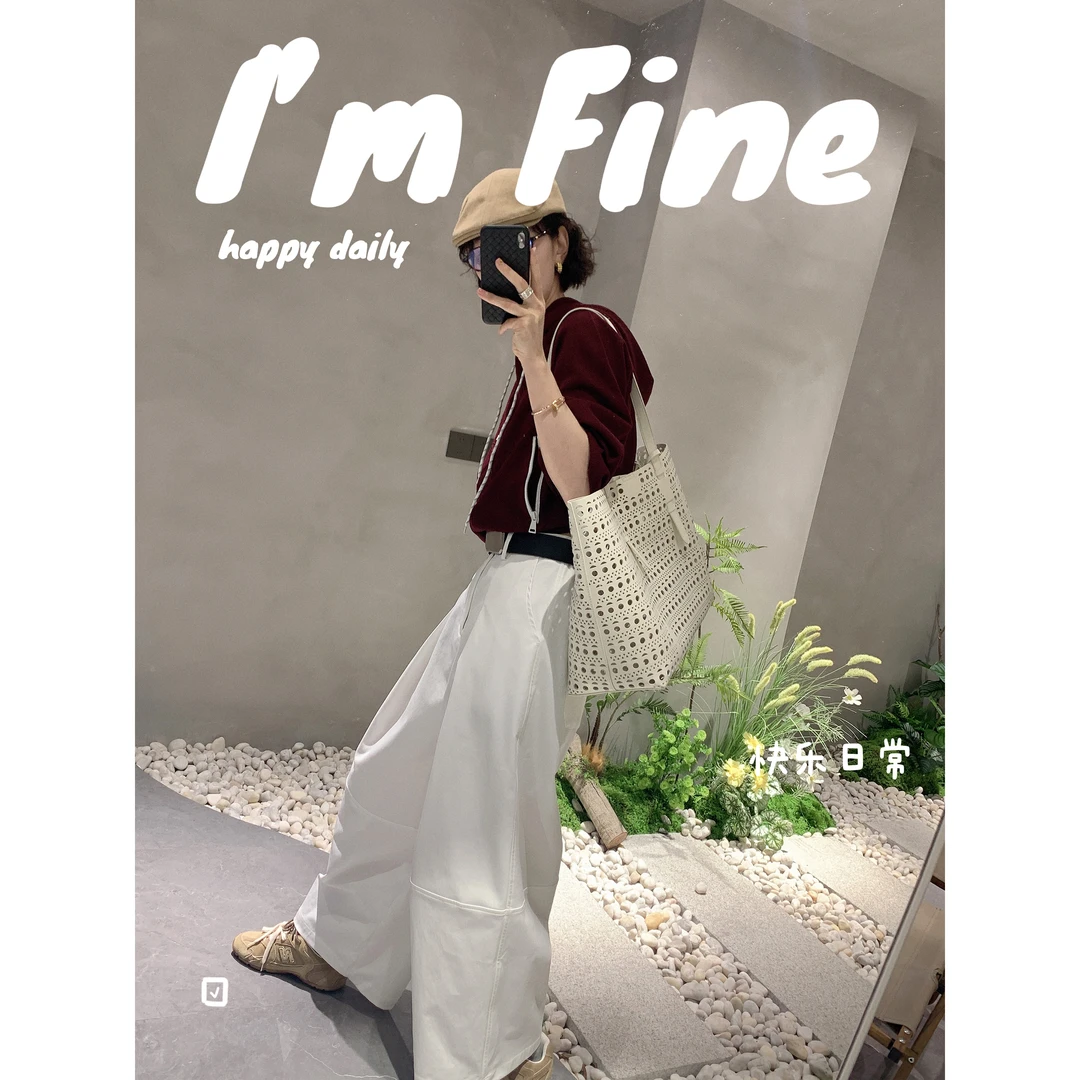 【骆小姐私服】2025春新高级感高腰显瘦九分直筒裤宽松设计感休闲裤