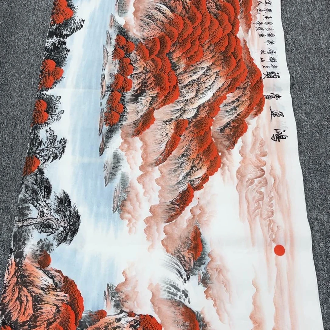 国画卖字画的小男孩