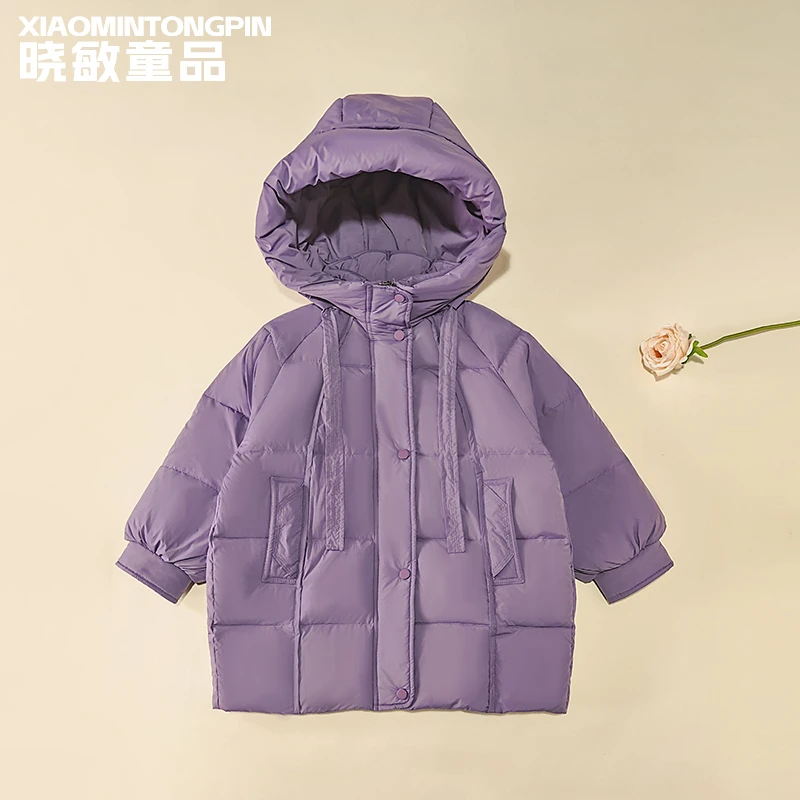 【现货】童装儿童新款加厚百搭衣服女童时尚中长款棉服3C5709