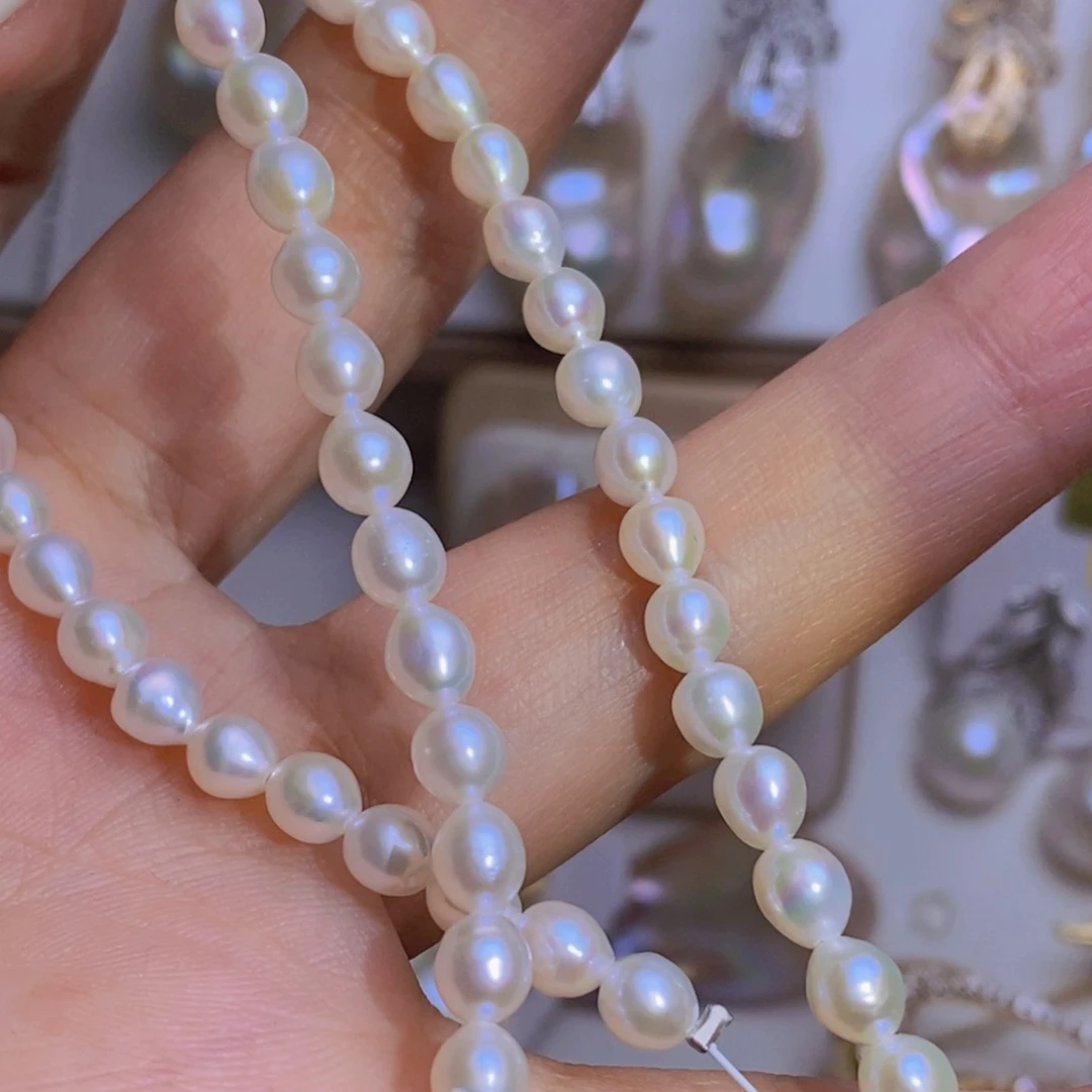 天然淡水珍珠银S925镶嵌淡水珍珠