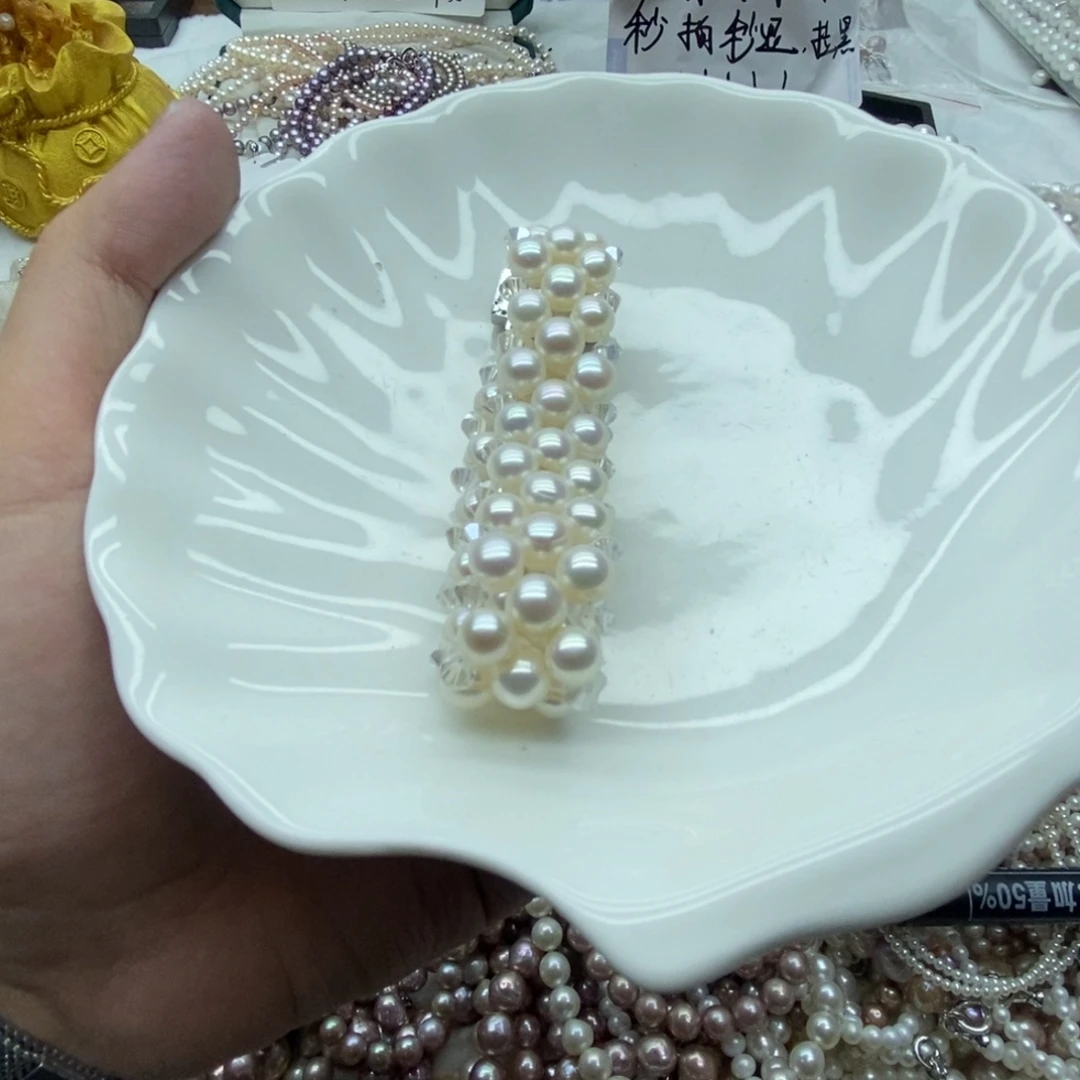 淡水珍珠银S925镶嵌天然淡水珍珠无人工干预22