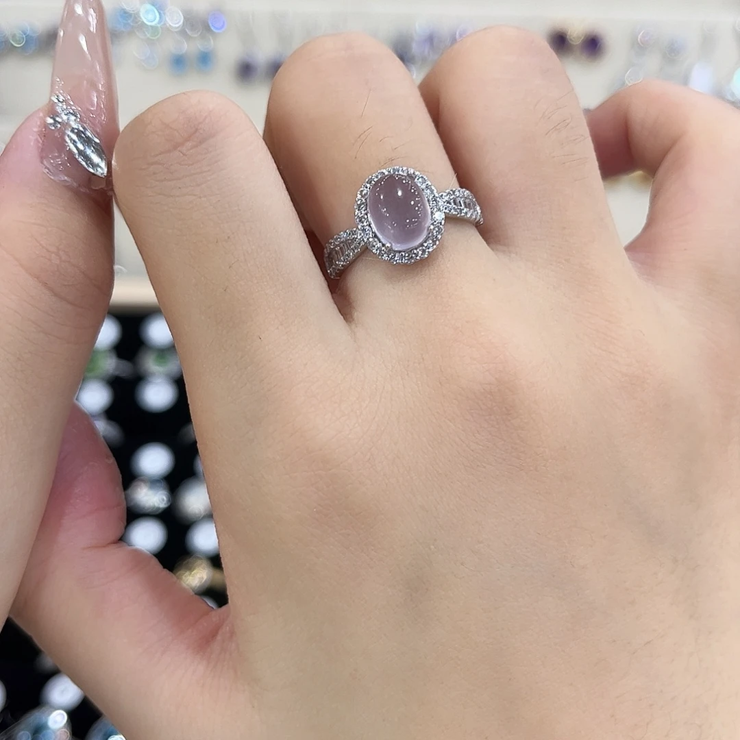 萤石戒指银S925镶嵌