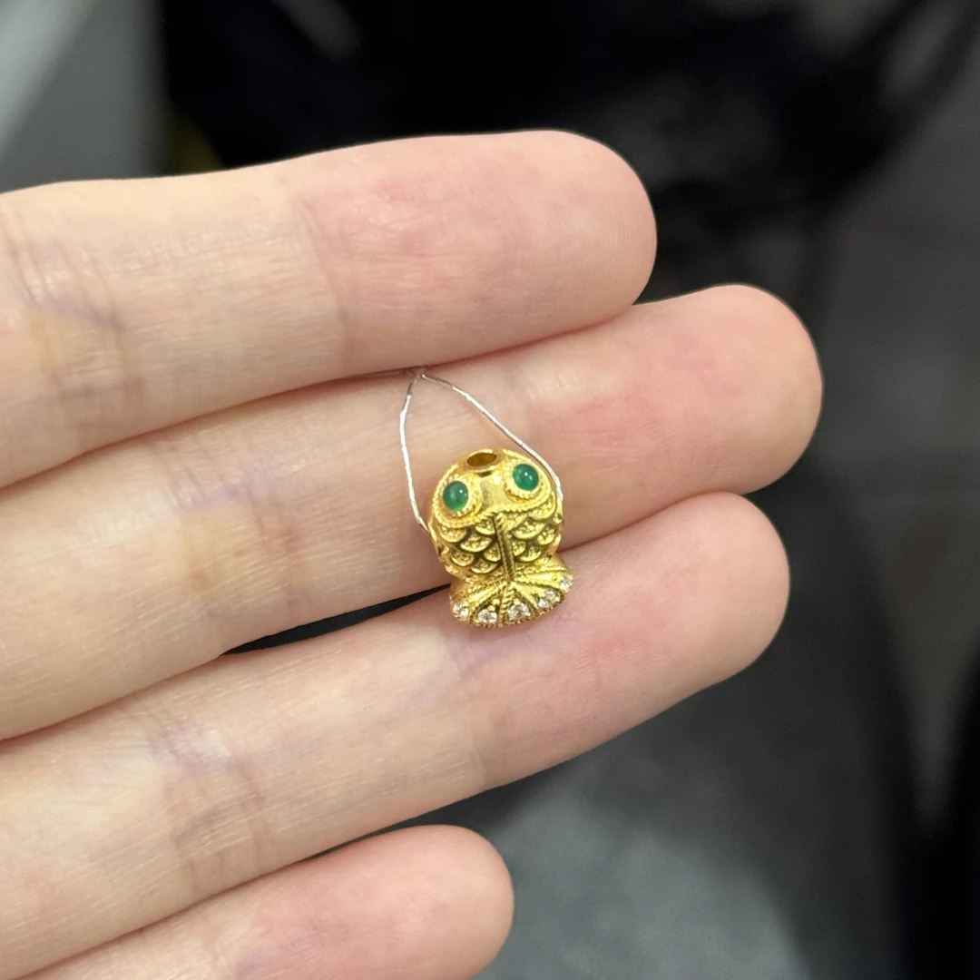 点钻锦鲤通孔 足金999