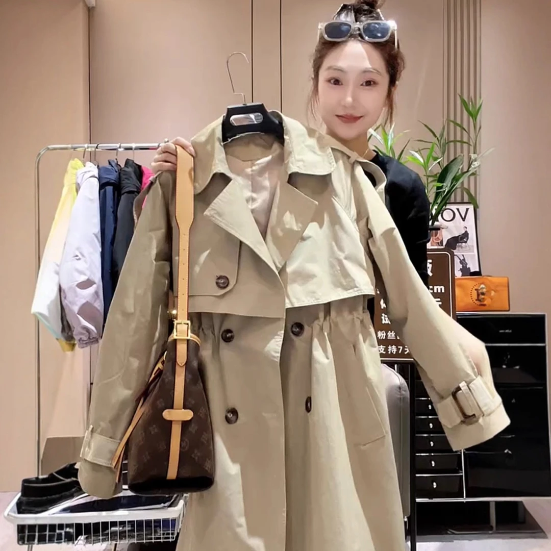 风衣外套女中长款2025秋季新款时尚收腰英伦风显瘦气质休闲薄大衣