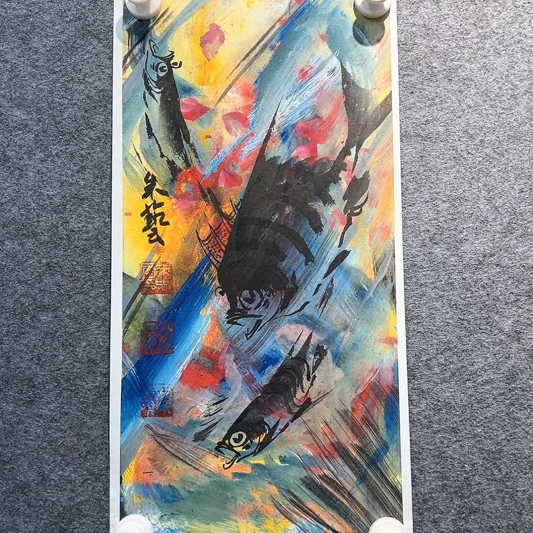 国画纯手绘画心原创