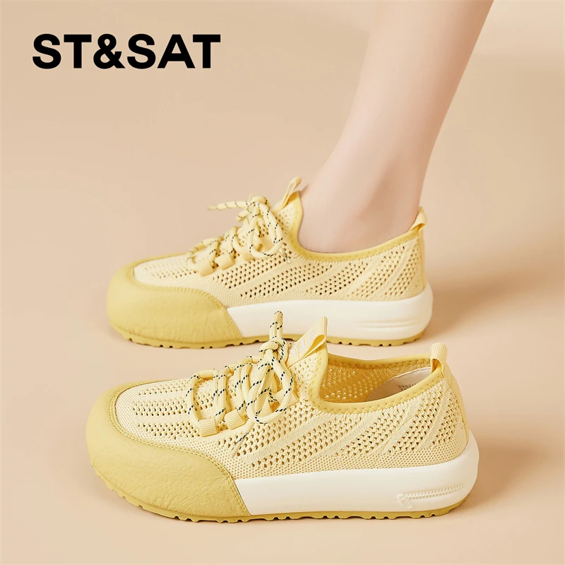 星期六网面阿甘德训鞋女2025新款秋季休闲鞋女百搭轻奢今年流行鞋