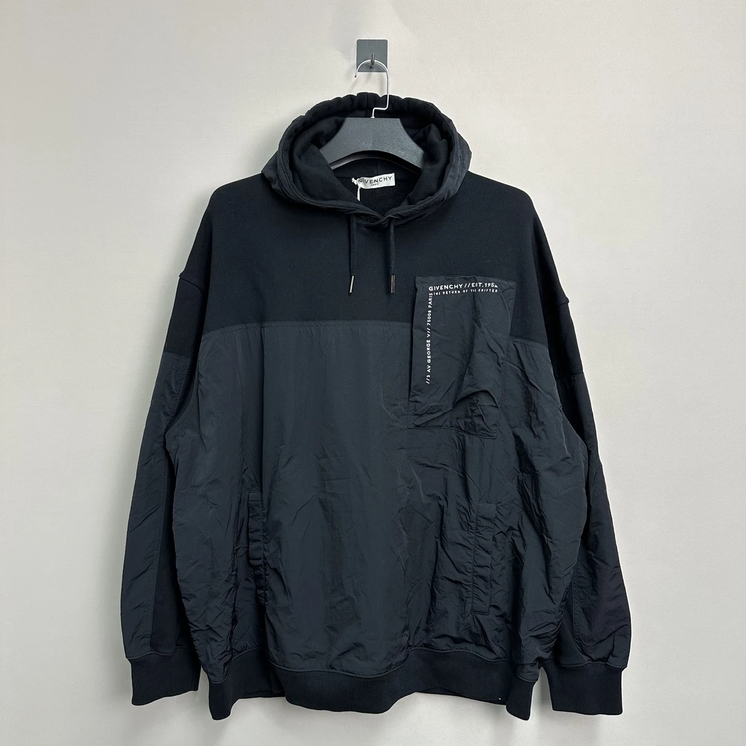 全新未使用 Givenchy/纪梵希 新款口袋字母帽衫/XL码/价10790