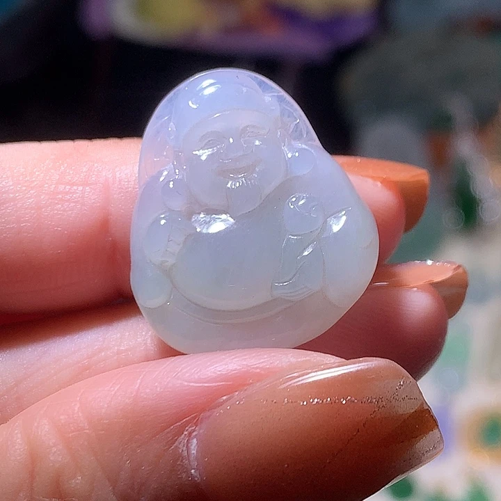 翡翠未镶嵌颈饰冰财神吊坠