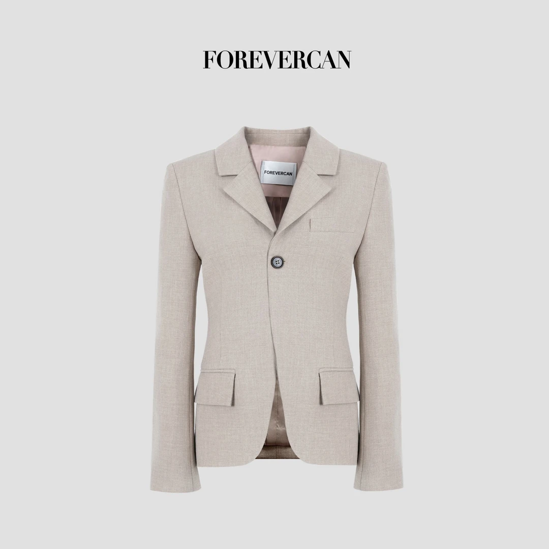 FOREVERCAN“凯恩斯”极简高级感立裁收腰西装外套上衣 SC22802