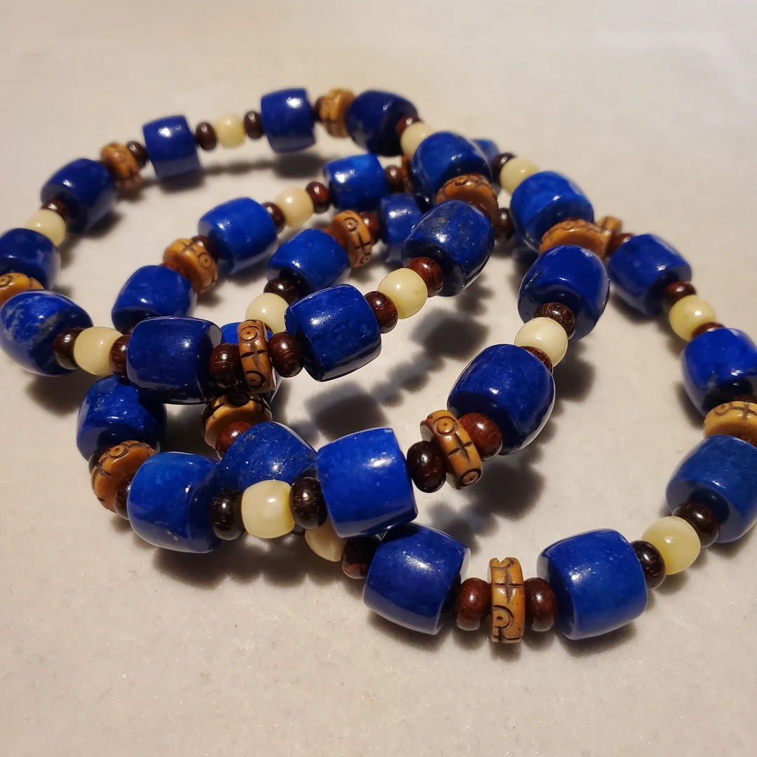 天然青金石配蜜蜡单圈手链0117003多样性发货一件价格