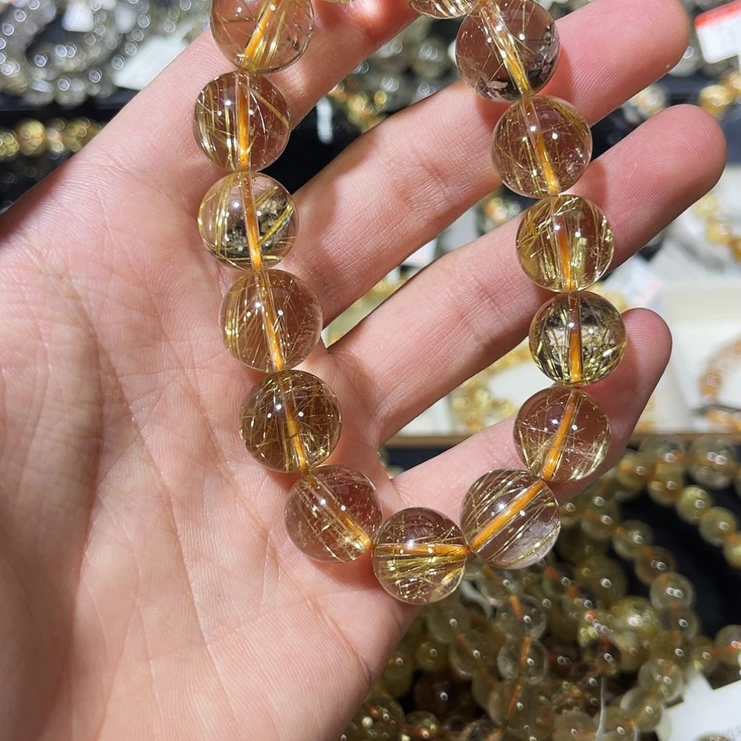 水晶手链未镶嵌纯天然水晶钛金14m+