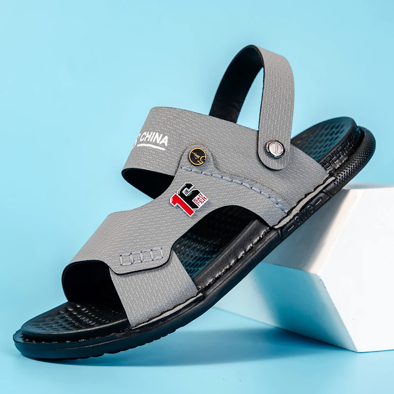 百乐麟沙滩鞋休闲透气平跟夏季一字拖男鞋夏天防滑男款沙滩鞋耐磨