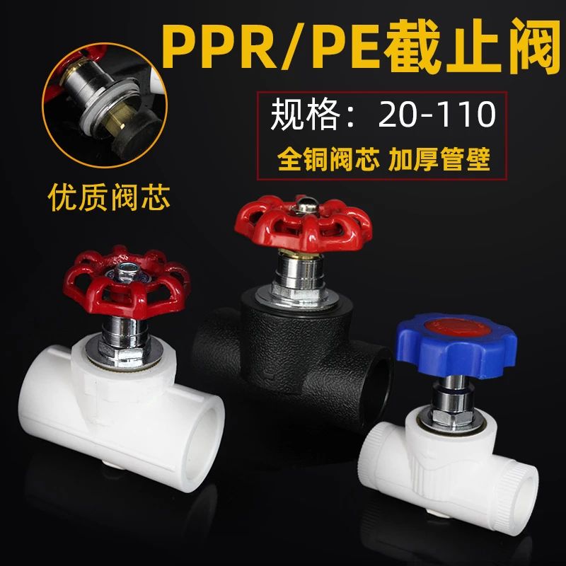 PPR升降式停止阀4分20PE水管阀门6分25塑料闸阀开关32管材配件