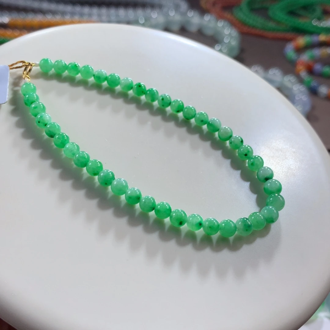 翡翠未镶嵌手链大漏！福利款甜阳绿手链卡4