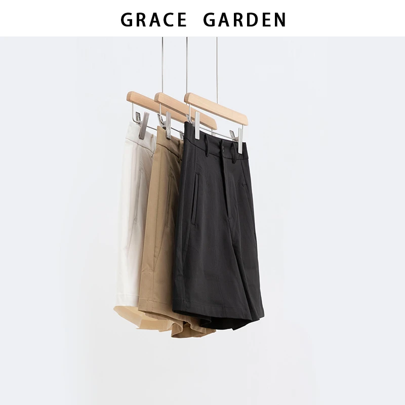 GRACE GARDEN【百慕大短裤！】纯色简约显瘦西装短裤XXK4D0233