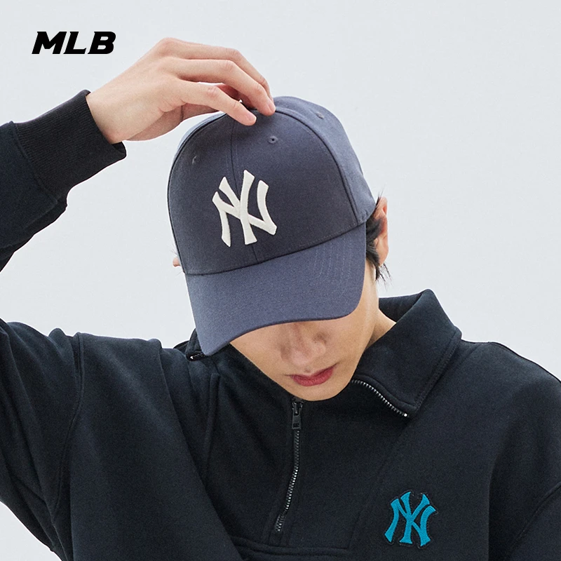 MLB 男女情侣刺绣硬顶可调节棒球帽休闲遮阳22春夏3ACP0802N
